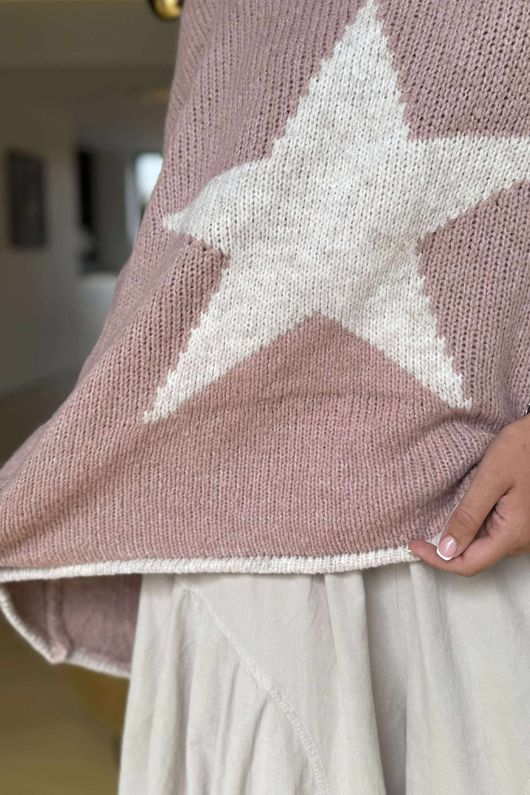 Big Softie Star Slouch Knit Rose -